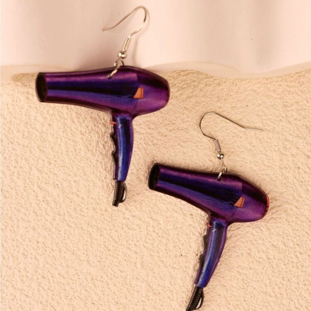 Wooden & PMMA Blow dryer drop Earrings